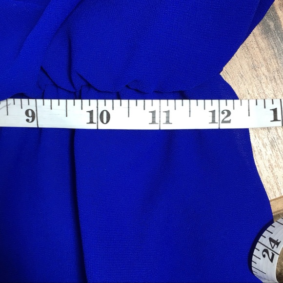 Lac Bleu, Royal Blue Short Chiffon Dress - Picture 11 of 11